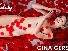 Super skinny babe Gina Gerson lives her fantasy complete with rose petals and a man who gives it to her slow and sexyvideo