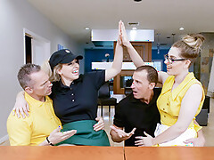 Niki Snow and Zoey Monroe are pissed. Their minimum wage jobs are barely making them any money and they are always so beat after work. As they were thinking about how to solve their problems, Zoey came up with the genius idea of getting sugar daddies! Why not try their own fathers for a start! They shook on a swap and approached their dads with the idea.video